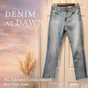 AG Adriano Goldschmied Raw Hem Skinny Jeans | Light Wash | Size 26R